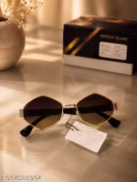 women trendy goggles with beautiful golden black frame - Image 2